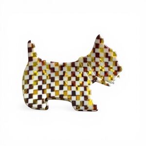Vintage Acrylic Plaid Scotty Dog Hair Clip
